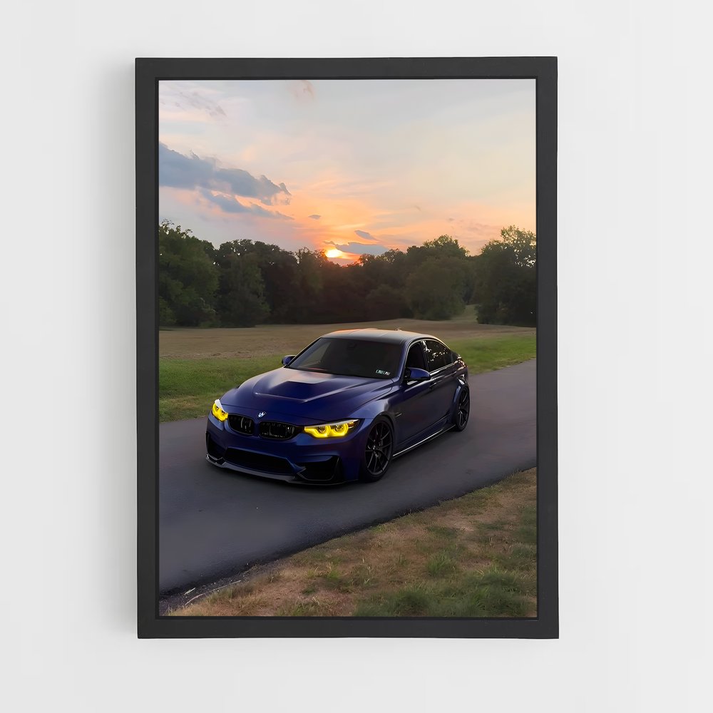 Poster M3 en Bleu – affiche BMW (vue 2)
